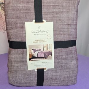 Hearth & Hand Reversible Duvet Cover Set - Purple